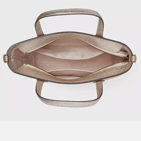 Kate Spade Glitter Glimmer Satchel Crossbody Bag in Gold NWT Holiday - Picture 5 of 10